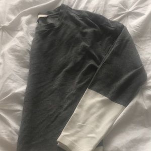 Grey and white top- Loft